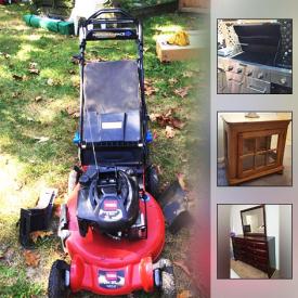 MaxSold Auction: This online auction features power tools, lawn mower, yard tools, grill, holiday angels, golf clubs, vacuums, party supplies, utensils, crystal, luggage, TV, holiday decor, lamps, vases, and much more!