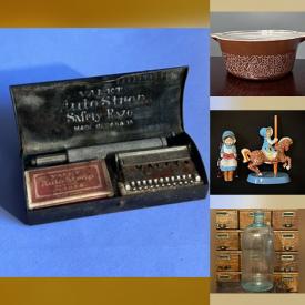 MaxSold Auction: This online auction features vintage shaving equipment, vintage Pyrex, crystal decanter, DVDs, Delft collectibles, garden art, craft kits & supplies, children’s books, vinyl records, pewter collectibles, Cherished Teddies, pet products, Wade figurines, DVDs, vintage bottles, and more!