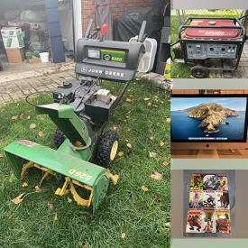 MaxSold Auction: This online auction features snow blower, generator, golf clubs, iMac, beer-making supplies, small kitchen appliances, beer taps, graphic novels, comics, African masks, mirrors, art & craft supplies, vinyl records, skis, cookie jar, women’s clothing, and more!