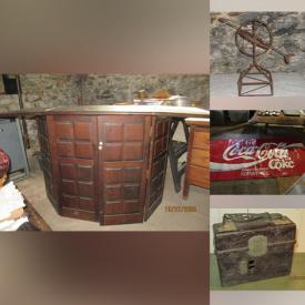 MaxSold Auction: This online auction features vintage tools, power & hand tools, Coca-Cola collectibles, Limoges, vintage toys, bronze collectibles, vintage Avon bottles, Steiff stuffies, vintage milk glass, Depression glass, small kitchen appliances, miniature Wade houses, hardware, planters, cookie jar, vintage enamelware, teacup/saucer sets, vintage tins & bottles, folding bar, gold & costume jewelry,  and more!