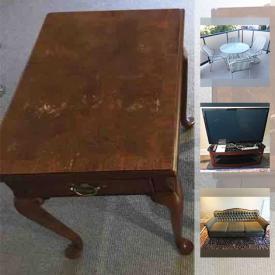 MaxSold Auction: This online auction features Vintage couch, TV, patio, hutch, chest, wines glasses, Royal Doulton, tools, Rogers Onida flatware and other silver flatware, Underwood Typewriter, kitchen items and much more!