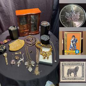 MaxSold Auction: This online auction features John Petrella print, vintage Majolica, camping gear, puzzle, vintage Roseville pottery, art glass, comics, vintage magazines, Bennington pottery, vinyl records, Blue Mountain pottery, coins, banknotes, sports trading cards, costume jewelry, watches, stamps, and much, much, more!!!