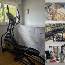 MaxSold Auction: This online auction features jewelry, art glass, fishing gear, Depression glass,  Royal Doulton figurine, small kitchen appliances, metal wall art, vintage music boxes, First Day stamps, BBQ grill, bird feeders, exercise equipment, winemaker\'s bottles, and more!