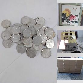 MaxSold Auction: This online auction features storage bins, power & hand tools, TV, sports trading cards, CDs, wood carvings, puzzles, sewing machine, die-cast vehicles, planter, leather jacket, DVDs, beauty appliances, coins, banknotes, and more!