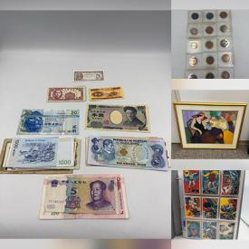 MaxSold Auction: This online auction features stamps, costume jewelry, watches, sports trading cards, coins, vintage books, teacup/saucer sets, bronze sculptures, banknotes, Itzchak Tarkay painting, and more!