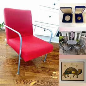 MaxSold Auction: This online auction features framed oil paintings, patio furniture, art pottery, art glass, porcelain figurines, small kitchen appliances, watches, coins, banknotes, stamps, men’s shoes, fitness gear, costume jewelry, desk, rug runner, and more!\n