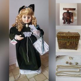 MaxSold Auction: This online auction features vintage chalkware lamp, antique typewriter, duck decoys, porcelain dolls, wood carvings, art glass, antique sewing machine, costume jewelry, vintage toys, small kitchen appliances, Christmas village figure, vintage stained glass lamp, and more!