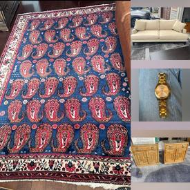MaxSold Auction: This online auction features hand tools, TVs, watches, dining table, display cabinet, throw pillows, area rug, floor lamp, sunburst wall clock, and more!