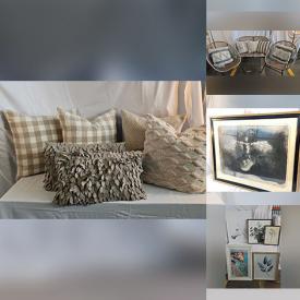 MaxSold Auction: This online auction features decorative throw pillows, table lamps, patio seating, mirrors, framed wall art, fitness gear, Ikea tables, bistro tables, floor lamps, and more!