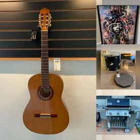 MaxSold Auction: This online auction features area rugs, framed movie/concert posters, TVs, glass top dining table, live plants, patio furniture, planters, garden art, BBQ grill, fire bowl, air purifiers, guitar, writing desk, drum kit, small kitchen appliances, motorcycle lift, power & hand tools, garden tools, sentry safe, fitness gear, standing desk converter, art glass, bunk beds, Le Creuset, and more!