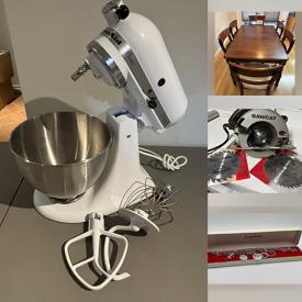 MaxSold Auction: This online auction features heaters, home health aids, humidifier, purifier, small kitchen appliances, cameras, sewing machine, office supplies, roll-top desk, printer, exercise equipment, Capodimonte floral bouquet, vintage Pyrex, metal wall sculptures, silver & costume jewelry, wood carving, watches, vinyl records, beauty appliances, garden tools, pressure washer, power & hand tools, ladders, painting supplies, and more!n