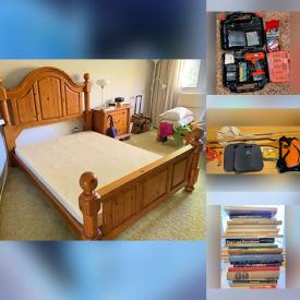 MaxSold Auction: This online auction features room dividers, desks, vintage snowshoes, fabric, small kitchen appliances, games, DVDs, art books, hiking, boating & fishing gear, CDs, toys, daybed, bookcases, lawnmower, garden tools, ladder, print enlarger, skis, snorkeling gear, painting supplies, power & hand tools, hardware, stamps, soapstone carvings, vintage canning jars, and more!