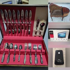 MaxSold Auction: This online auction features guitars, small kitchen appliances, men’s clothing, flatware, DVDs, decorative plates, children’s books, garden tools, floor vase, golf clubs, metal headboard, computer components, toys, cardboard box flats, souvenir spoons, solar light, adjustable desk, TV, electronic keyboard, vanity light, baby clothing, vinyl records, pet products, vintage telephone chair, comics, gaming headset, printer, and more!