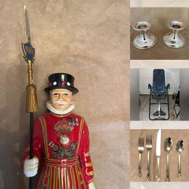 MaxSold Auction: This online auction features silver & costume jewelry, women’s clothing, Lladro figurine, Bunnykins, Chinoiserie, watch, Downton Abbey collectibles, lighthouse collectible, porcelain dolls, aero garden, craft supplies, inversion table, perfume bottle, pet products, Jasperware, yarn, and more!