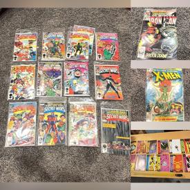 MaxSold Auction: This online auction features comics, including Star Wars, GI Joe, Blue Devil, X-men, The New Mutants, Marvel What IF?, Marvel Two-in-One, The Micronauts, Elrie, The Avengers, The Mighty Thor, Grim Jack, DNAgents, Daredevil, Amazing Heroes, Doctor Strange, Iron Man, Justice League, Captain Atom, Transforms, and much, much, more!!!