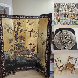 MaxSold Auction: This online auction features antique crock, McCoy pottery, vintage tins, vintage kitchen tools, Legos, coins, vintage toys, silver & costume jewelry, Star Trek collectibles, games, vintage books, speakers, antique baby buggy, antique settee, art glass, vintage foyer statues, decorative plates, Jasperware, antique railroad lanterns, oil lamps, art pottery, steins, sad irons, antique singing bowls, vintage chinoiserie room divider, Chinese tea sets, Lego minifigure collection, clock collection, uranium glass, and more! n