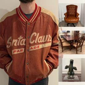 MaxSold Auction: This online auction features antique brass scuttle, antique jardiniere, wooden drink trolley, vintage soapstone carving, area rugs, leather jacket, crystal chandelier, vintage sleigh bed, glass top table, Russian tea set, upright piano, vintage Bergere chairs, art pottery, crystal cruet set, outerwear, antique crystal jars, pullout couch, and more!