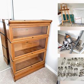 MaxSold Auction: This online auction features small kitchen appliances, collector spoons, stools, recliner sofa, framed photographic prints, office supplies, cedar chest, women’s clothing & footwear, outerwear, yarn, fitness gear, beauty appliances, futon, Bill Reid prints, serger, antique barrister bookcase, TV, fishing & camping gear, power & hand tools, storage containers, pressure washer, snorkeling, biking, & hiking gear, and more!