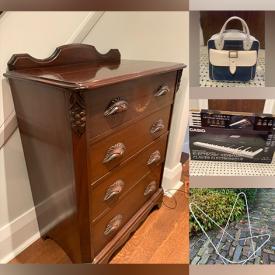 MaxSold Auction: This online auction features NIB light fixture, Casio keyboard, vintage desks & chairs, saxophone, sewing machine, vinyl records, fitness gear, games, vintage tricycle, NIB Ginny dolls, and more!