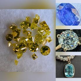 MaxSold Auction: This online auction features gemstone/gold jewelry, silver jewelry, coins, loose gemstones including diamonds, sapphires, rubies, emeralds, tourmaline, mossanites, opals, tourmalines, citrines, amethysts, and more!