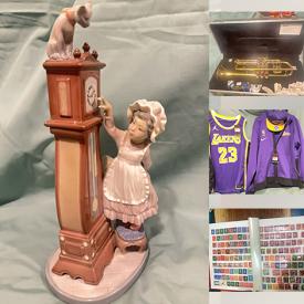 MaxSold Auction: This online auction features trumpets, Lladro figurines, antique mantle clock, stereo components, jerseys, band tees, women’s clothing, brass collectibles, outerwear, vintage Happy Meal toys, autographed Broadway posters, framed Chinese calligraphy, power & hand tools, toys, games, graphic novels, video game console & games, Cherished Teddies collection, sports trading cards, exercise equipment, model ships, belt buckle collection, First Day covers, stamps, and more!