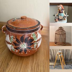 MaxSold Auction: This auction features  Glider Rocker, Framed Art, Percolator, Ironing Board, Planters, Postage Stamps, Books, Serving Trays, Barware, Vests, Tea Towels,  Goebel Figurines, Sprayers  and much much more!