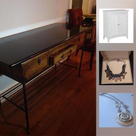 MaxSold Auction: This online auction features Wedgwood Plates, Madison Avenue Floor Cabinet, The Glancy Floor Cabinet, necklaces, earrings, bracelets, The Lisbon Collection Wall Cabinet, Avery linen Tower, and much more!