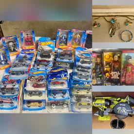 MaxSold Auction: This online auction features NIB Barbies, new Hot Wheels, vintage tins, Nickelodeon collectibles, collectible plates, bell collection, Stangl pottery, costume jewelry, new toys, Japanese tea pots, art glass, sports trading cards, vintage cameras, art tiles, stamps, new power tools, Precious Moments, bisque dolls, oil lamps, and more!