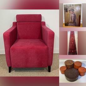 MaxSold Auction: This online auction features vintage ginger jars, dressing table mirrors, Poole pottery, church pew, vintage sewing machine, vintage Fat Lava vase, Blue Willow dishware, area rugs & runners, Belleek, mantle clocks, Kate Taylor Cumming artwork, betel boxes, garden art, planters, cranberry glass, floor lamps, decanter, decorative plates, Cecil Aldin lithographs, wooden wall mask, chest freezer, Beatrix Potter collection, garden tools, fabric, power & hand tools, and more!