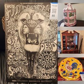 MaxSold Auction: This online auction features decorative plates, kids’ books, exercise equipment, men’s & women’s clothing, art glass, bookcase, art pottery, wood carvings, glass/chrome table, costume jewelry, and more!\n