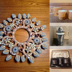 MaxSold Auction: This online auction features kitchen cart, cycling shoes, decorative plates, planters, Italian pottery, antique plates, TV, art pottery, antique Mason jars, costume jewelry, small kitchen appliances, decorative teapot, Limoges, clay tiles, antique pine blanket box, watches, and more!