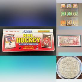 MaxSold Auction: This online auction features coins, banknotes, sports trading cards, vinyl records, banknotes, Pokémon cards, Magic: The Gathering cards, Yu-Gi-Oh cards, hockey skates, and more!\n