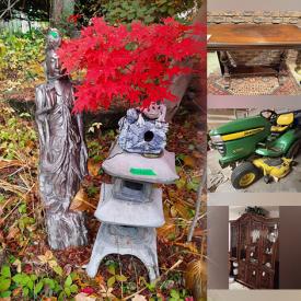 MaxSold Auction: This online auction features lawnmower, garden tools, lawn tractors, air compressor, planters, garden art, patio furniture, exercise equipment, mini fridge, power & hand tools, hardware, refrigerator, W. German pottery, printer, upright freezer, golf clubs, solar lights, drafting cabinet, upright piano, tub accent chairs, stereo components, bar stools, telescope, standing ashtray, vintage radios, wire shelving, area rugs, small kitchen appliances, games, puzzles, Le Creuset, Bunny figurine collection, Lladro figurine, teacup/saucer sets, art glass, sewing machine, brass collectibles, vinyl records, BBQ grill, rattan furniture, air purifiers, brass bed frame, TV, perfume bottles, cameras, home electronics, snow blowers, pressure washers, and much, much, more!!!