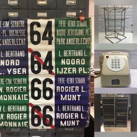 MaxSold Auction: This online auction features streetcar rolls, vintage floor lamps, planter, rolling drawer units, area rug & runner, cantilever chairs, outerwear, semi-flush lights, vintage lights, proof lights, French educational posters, cabinet hardware, puzzles, art books, and more!