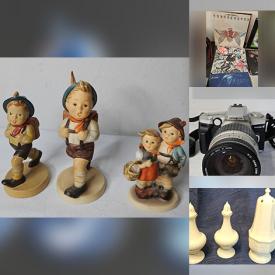 MaxSold Auction: This online auction features Lenox, sports collectibles, NIP die-cast vehicles, Mexican jewelry, serger, camera, children’s books, Star Wars collectibles, Christmas inflatable, sewing machine, vintage clothing, CDs, vinyl records, nutcrackers, power tool, silver & costume jewelry, printer, games, art glass, Hummels, and more!