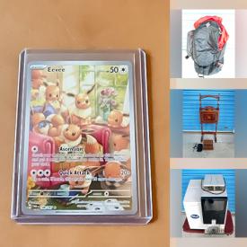 MaxSold Auction: This online auction features antique smoker’s table & pipes, toys, soapstone carvings, coins, kids’ clothing, hand tools, portable AC unit, fitness gear, small kitchen appliances, vinyl records, DVDs, Blu-Rays, Pokémon collectibles, Bill Reid artwork, skis, outerwear, jerseys, NIB wireless chargers, TVs, beer taps, drone, stamps, costume jewelry, Pokémon cards, and more!