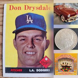 MaxSold Auction: This online auction features sports trading cards, coins, collectible die-cast vehicles, DVDs, planter, vinyl records, chandelier, golf clubs, bike, sports collectibles, and more!