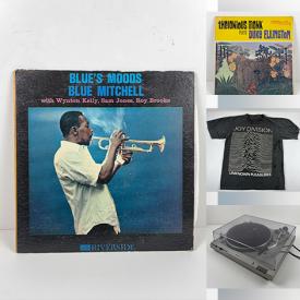 MaxSold Auction:  This online auction features vinyl records, including jazz, big band, rock, orchestra, swing, and CDs, reel-to-reel, turntables, and more!n