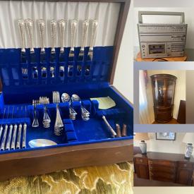 MaxSold Auction: This online auction features vintage buffet, vintage Duncan Phyfe table, Beswick figurine, Eversham,  leather stressless chair, vinyl records, medical massage bed, desk & chair, TV, floor lamps, living room furniture, and more!\n