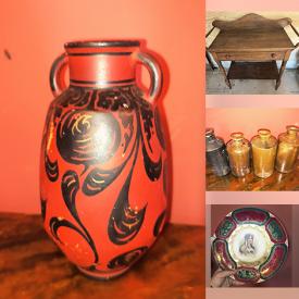 MaxSold Auction: This online auction features art pottery, antique woodblock presses, hardware, garden tools, vintage tools, antique cast iron, antique sink tops, pet products, hand tools, sad iron, Hummels, teacup/saucer sets, game, antique inkwells, decorative plates, Mexican pottery, and more!\n