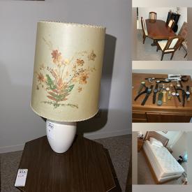 MaxSold Auction: This online auction features display cabinets, oil paintings, green glass, humidifier, small kitchen appliances, home electronics, TVs, fireplace cabinet, Dornbush lamps, CDs, DVDs, collector plates, area rug, hand tools, hide-a-bed sofa, printer, office supplies, watches, and more!