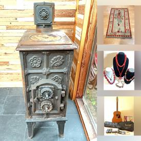 MaxSold Auction: This online auction features electric bike, cast-iron stove, exercise equipment, planters, Sentry safe, guitar, area rugs, Mexican ceramics, desks, power & hand tools, painting supplies, hardware, baskets, small kitchen appliances, pet products, games, children’s books, oil lamps, DVDs, outboard motor, solar panel, stereo components, craft supplies, fitness gear, printer, games, costume jewelry, watches, women’s clothing & footwear, garden tools, garden art, lawnmower, stained glass lamp, mini fridge, and much, much, more!!!