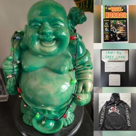 MaxSold Auction: This online auction features men’s & women’s clothing & footwear, jerseys, sports trading cards, comics, NIP Hot Wheels, sports collectibles, NIB solar lights, small kitchen appliances, video games, watch, costume jewellery, Buddha statue, and more!