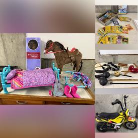 MaxSold Auction: This online auction features floor & table lamps, mini fridge, rolling tool chests, small kitchen appliances, power & hand tools, hardware, garden tools, fire arms safe, pet products, camping & fishing gear, cameras, vintage toys, American Girl doll, Pokémon collectibles, and more!n