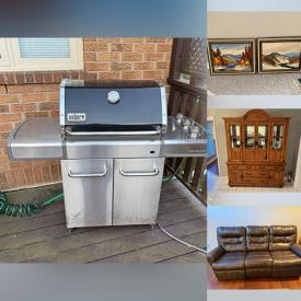 MaxSold Auction: This online auction features vintage dining room furniture, Sadler teapot, collector plates, leather furniture, teacup/saucer sets, vinyl records, Royal Doulton figurines, Swarovski figurines, Hummels, roll-top desk, Greg Fry prints, blanket box, antique vanity, vintage lamps, area rugs, Hoyt-Smith paintings, stereo components, comics, BBQ grill, and more!