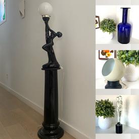 MaxSold Auction: This online auction features puzzles, vintage Josef figurines, art glass, vintage inkwell, decanter, uranium glass, vintage ski suits, vintage wire sculpture, perfume bottle, vintage brass collectibles, clay sculpture, and more!