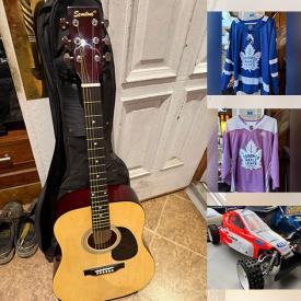 MaxSold Auction: This online auction features TVs, small kitchen appliances, sports collectibles, sports trading cards, beauty appliances, DVDs, video games, guitars, vinyl records, fitness gear, women’s shoes, perfume bottles, comics, speakers, metal signs, garden tools, children’s books, duck decoy, toys, art supplies, stereo components, patio furniture, DVDs, CDs, pet products, action figures,  sports apparel, and more!