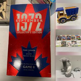 MaxSold Auction: This online auction features perfume bottles, vintage postcards, DVDs, video games & accessories, CDs, rain stick, toys, small kitchen appliances, children’s books, hand tools, beer tap, craft supplies, wooden toys, and more! \n