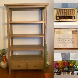 MaxSold Auction: This online auction features video games, stereo component, silver jewelry, Wyatt pottery, cookie jar, art glass, Red Rose Whimsies, Blue Mountain pottery, toys, art pottery, wood sculpture, Carnival glass, photography equipment, and more!