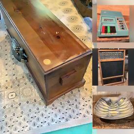 MaxSold Auction: This online auction features small kitchen appliances, art pottery, puzzles, soapstone carvings, games, fishing gear, RC boat, yarn, sports trading cards, comics, art supplies, Star Wars collectibles, metal signs, garden art, art glass, small kitchen appliances, power & hand tools, video game console, chiminea, women’s footwear, pet products, and more!